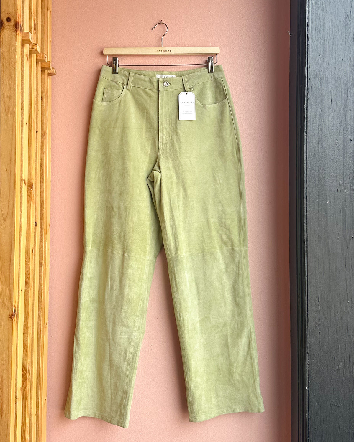 IOS Mint Green Leather Pants / Size 10