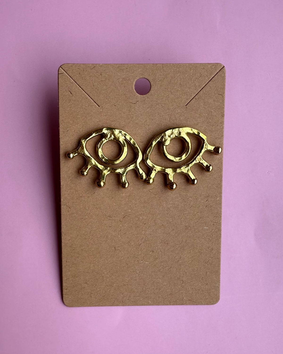Brass Eye Earrings
