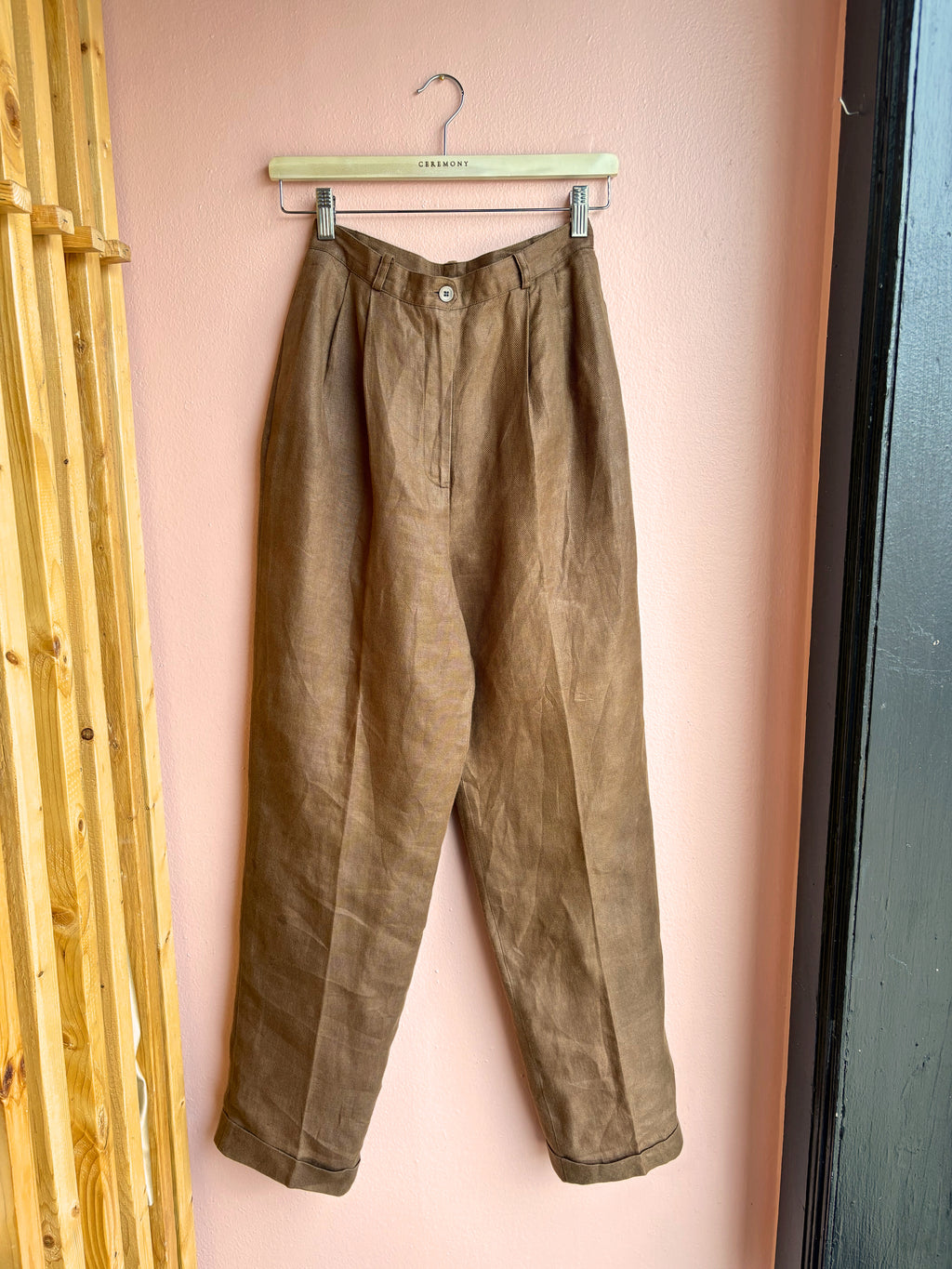 Talbots Saddle Brown Linen Pants / Size 4