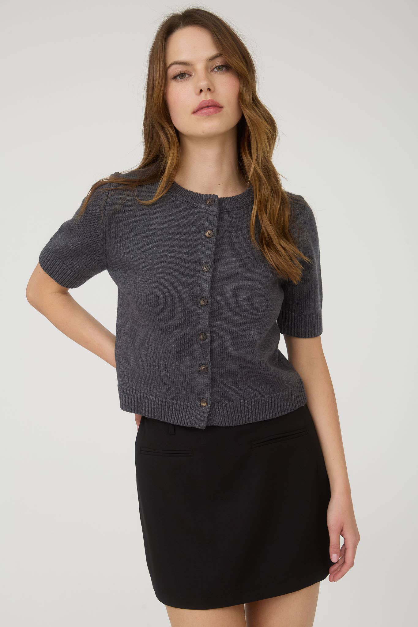 Angeline Cardigan / Charcoal