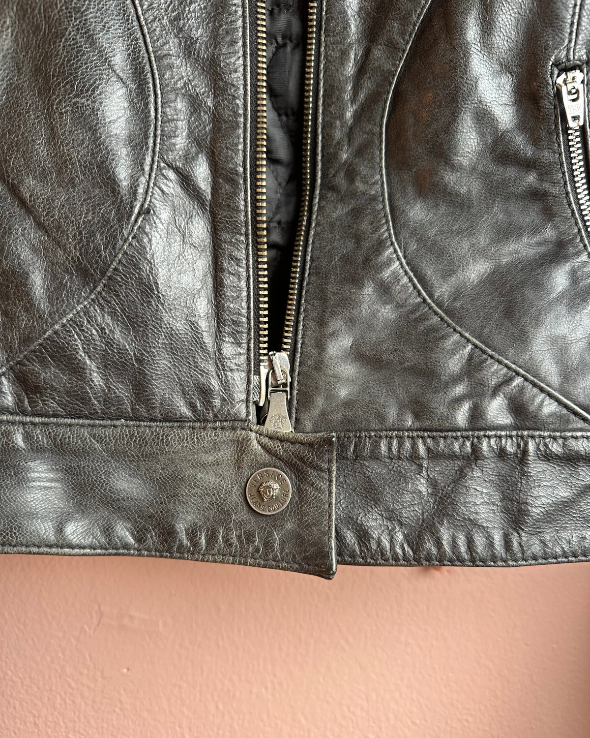 Versace Leather Jacket / xs