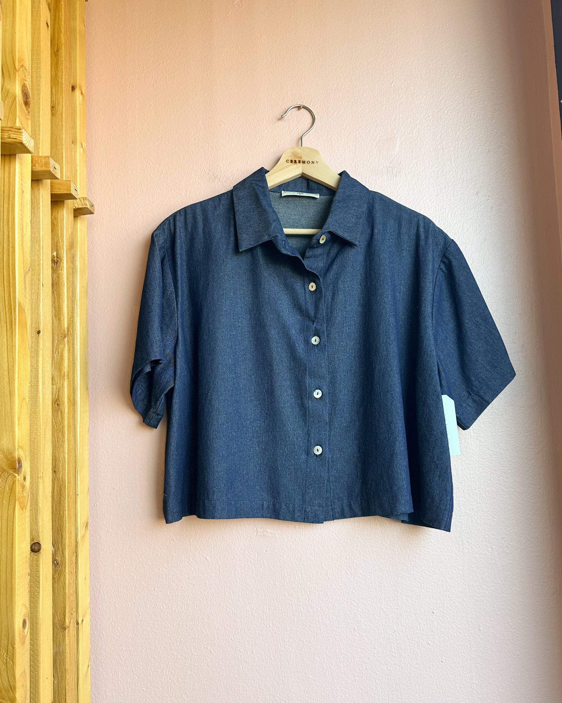 Charli Boxy Button Up Denim Shirt