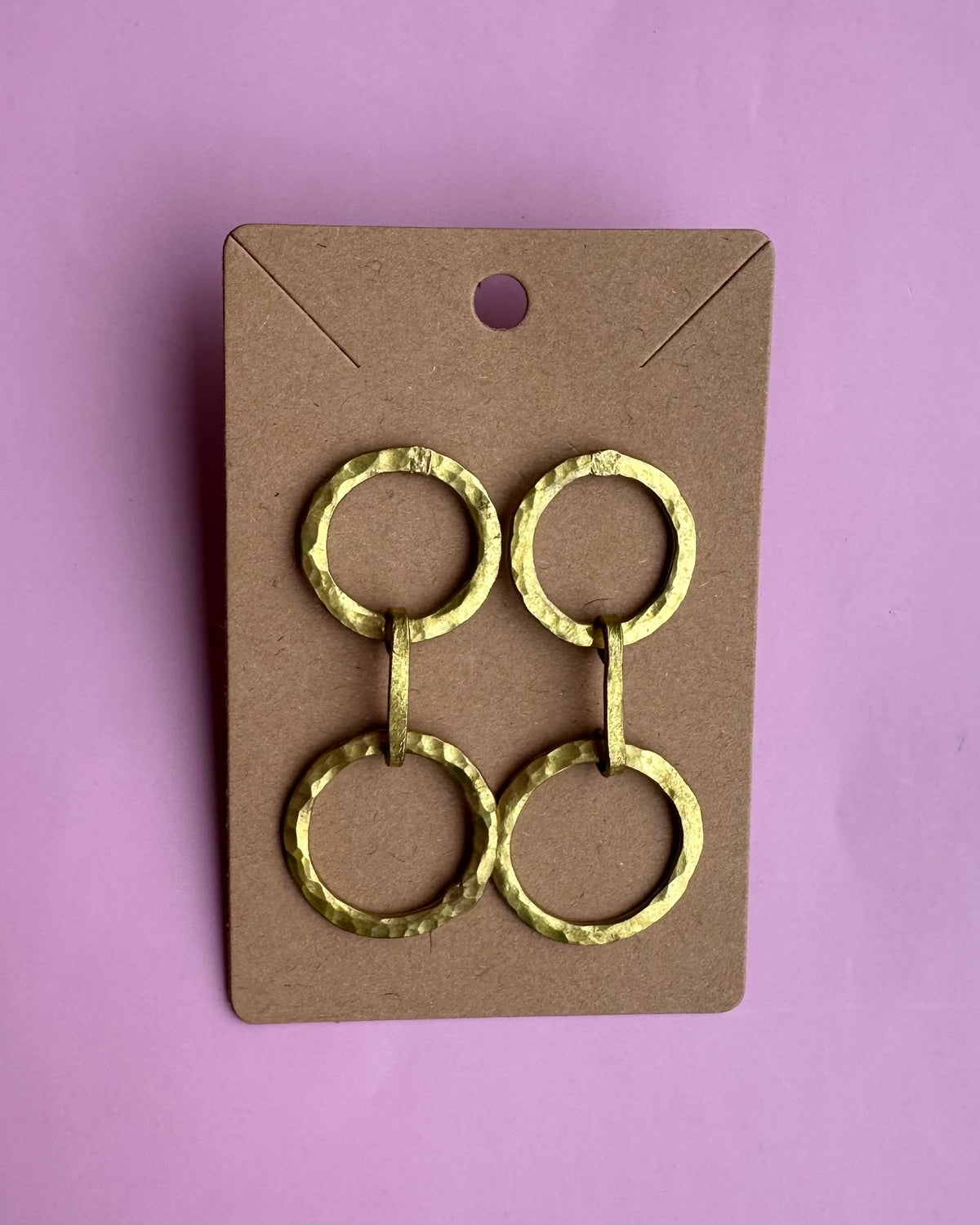 Brass Connecting Hoop Earrings