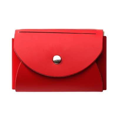 Leather Card Holder / Red