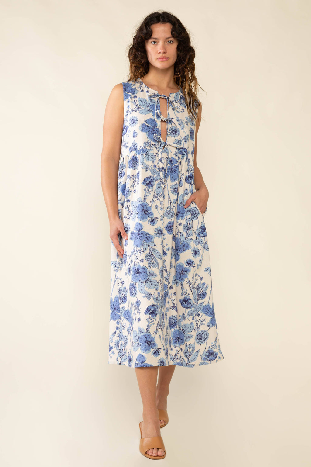 Sonoma Floral Tie Midi Dress
