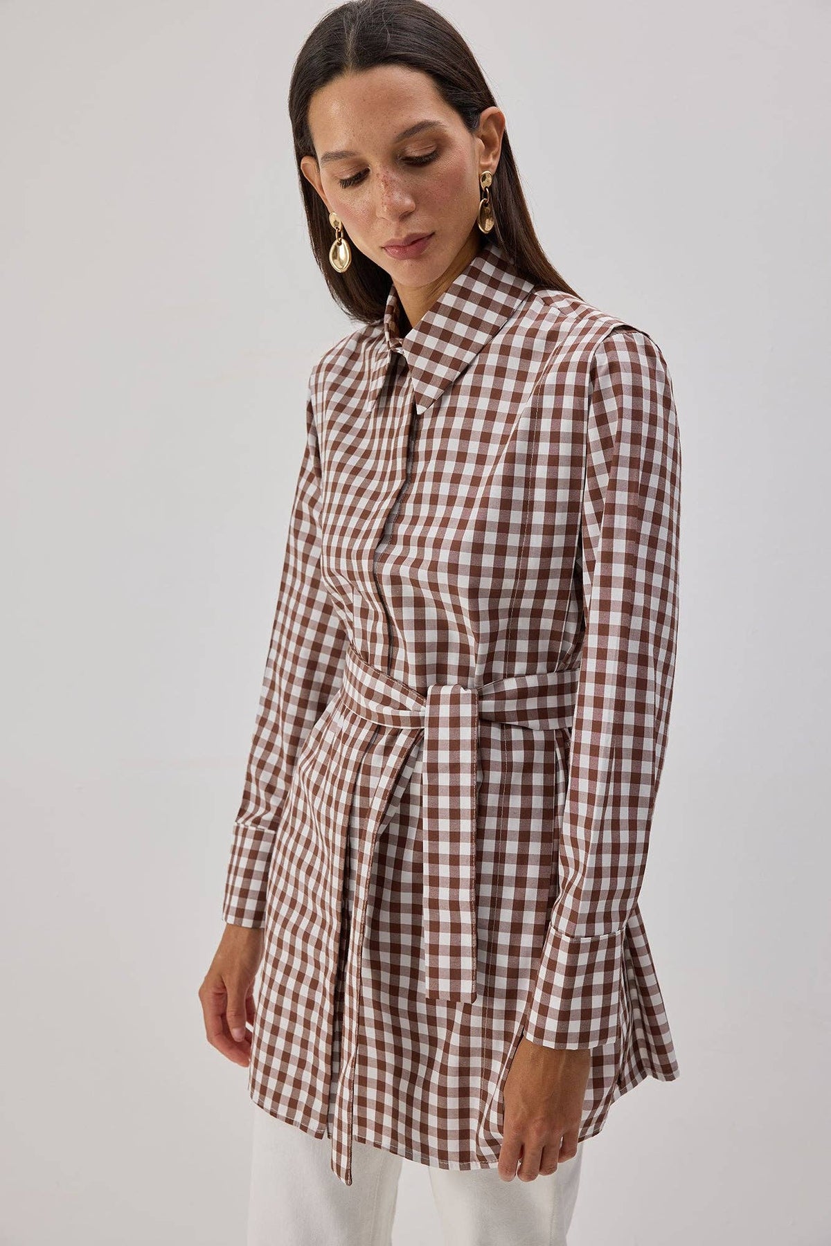 Charlotte Belted Gingham Shirt