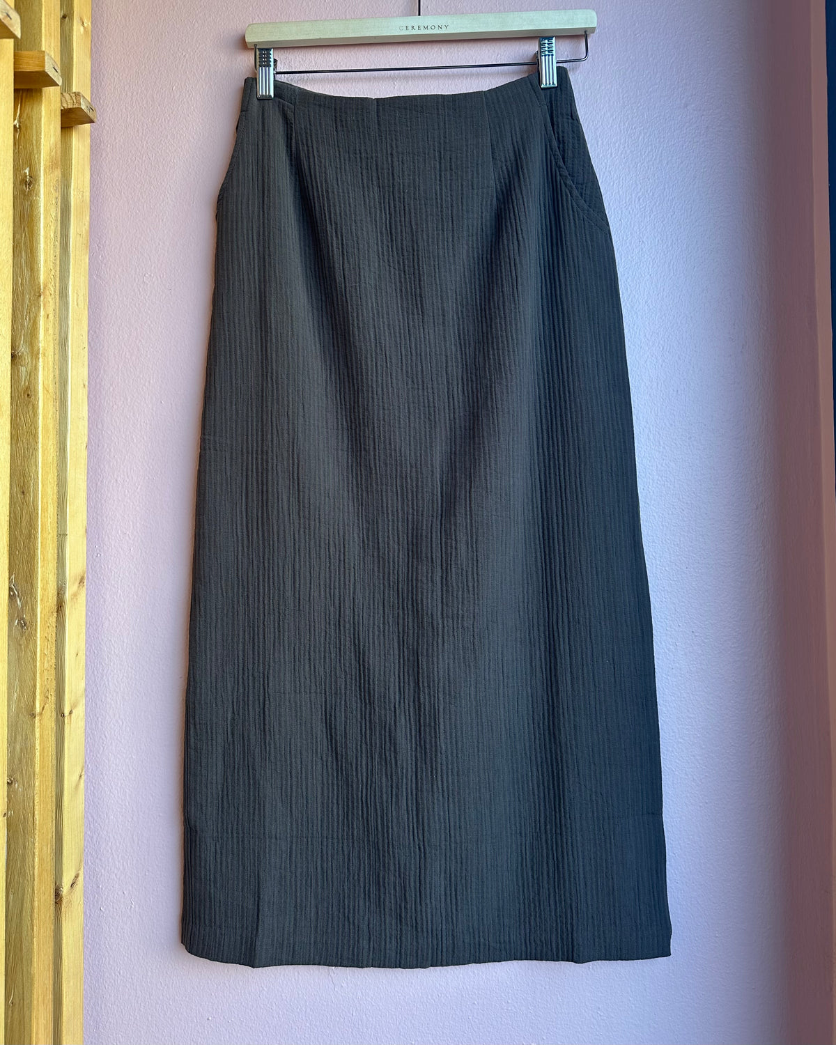 Racquel Back Slit Skirt / Cocoa