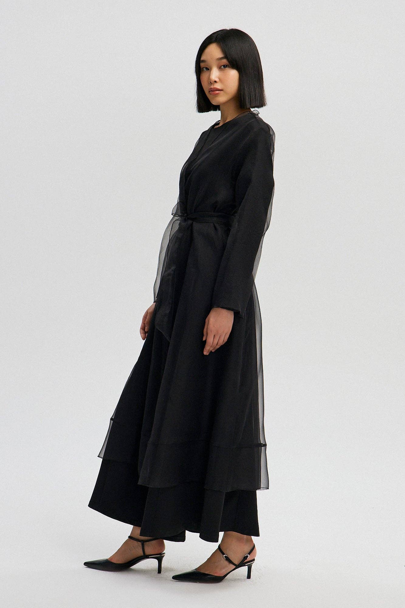 SHEER OPEN MAXI DRESS  / One Size