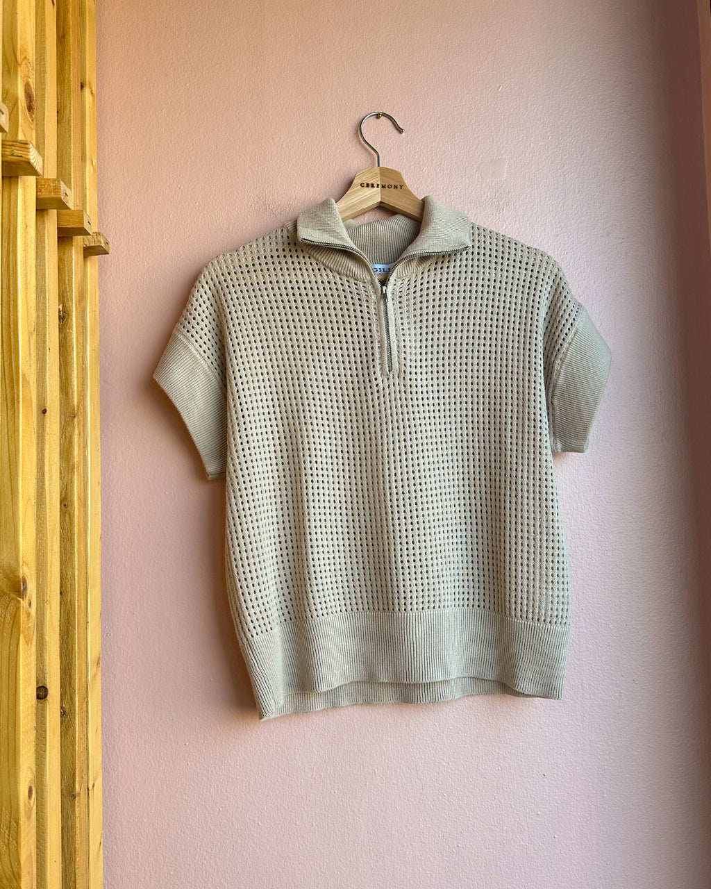 Crocheted Top in Taupe