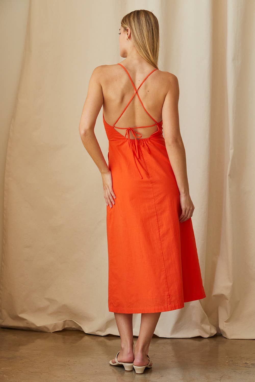 Lucille Cotton Dress in Tomato