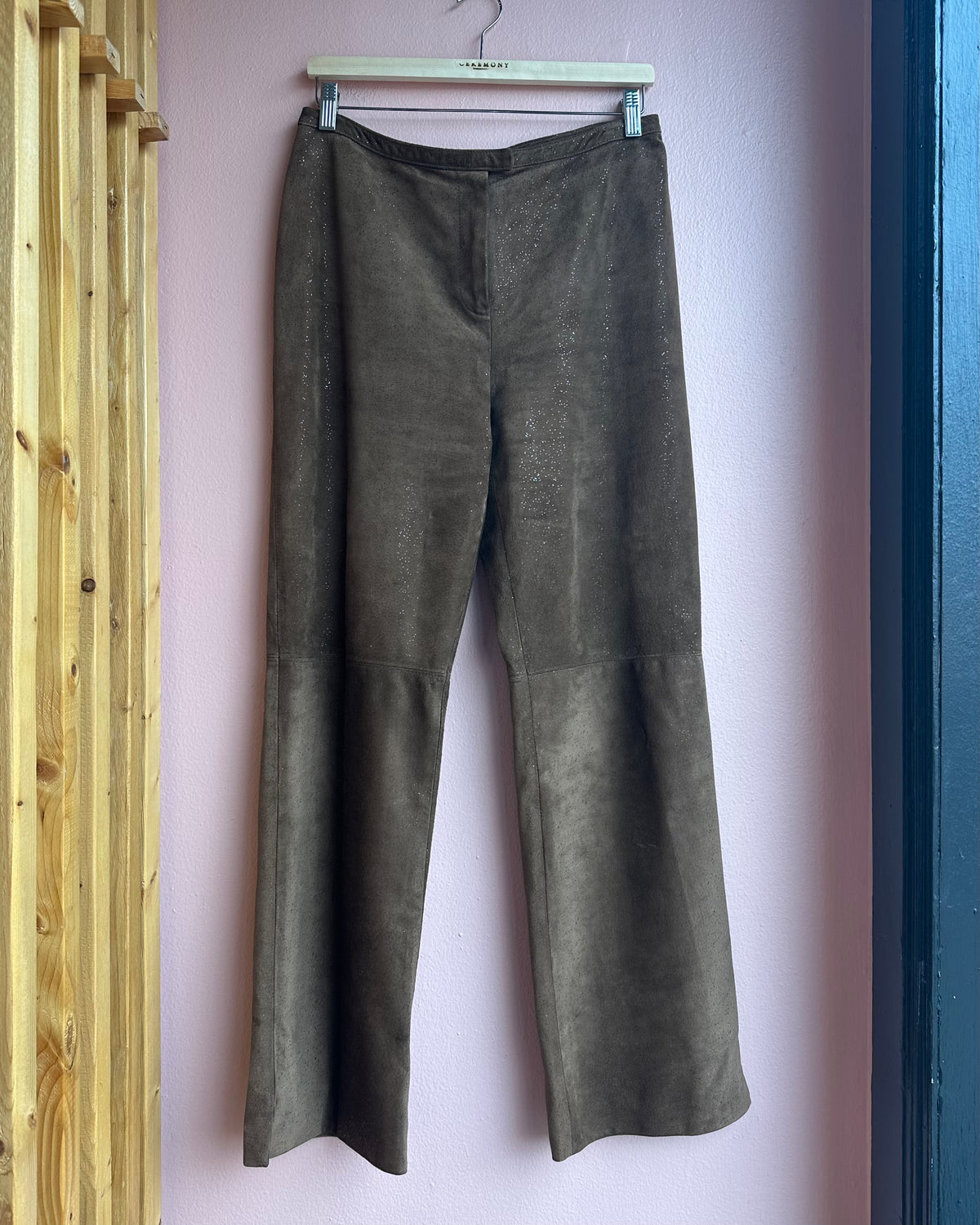 St. John Collection Leather Wide Leg Pants / Sz US 10