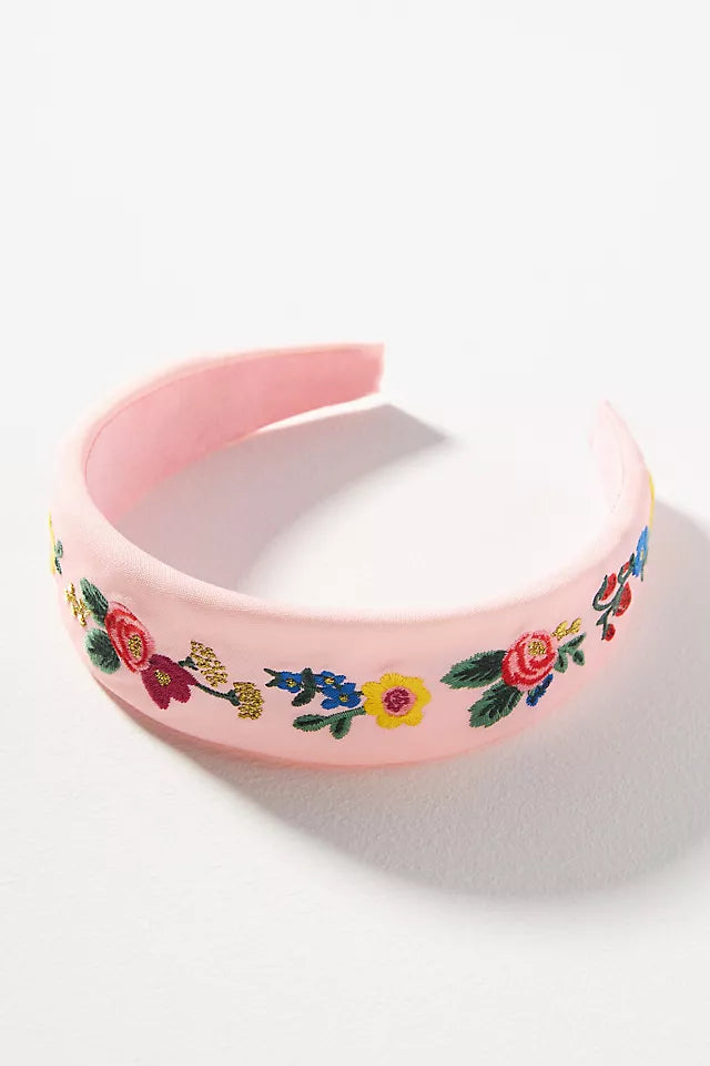 Roses Embroidered Velvet Headband