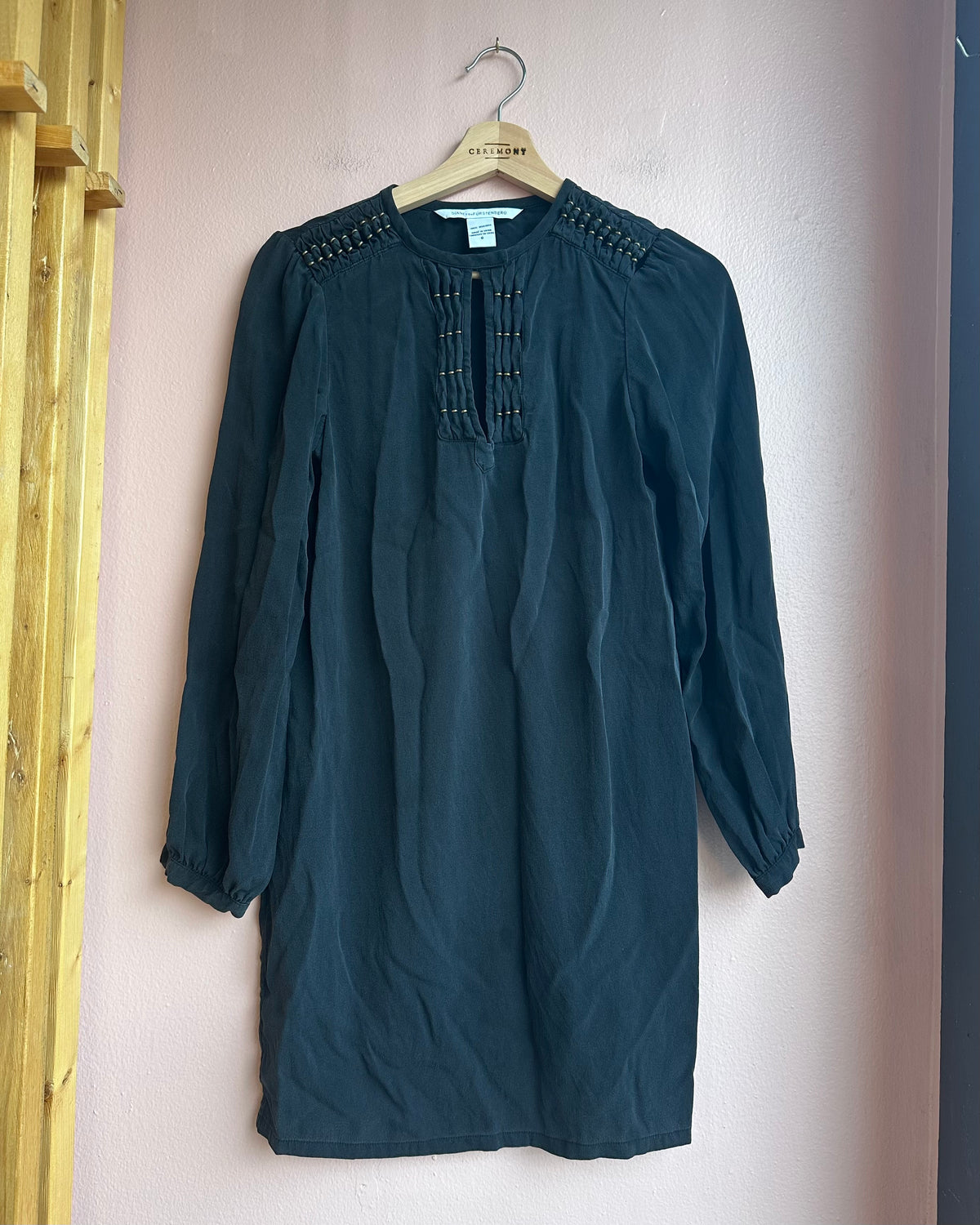 Diane Von Furstenberg Silk Black Mini Dress / Sz 0