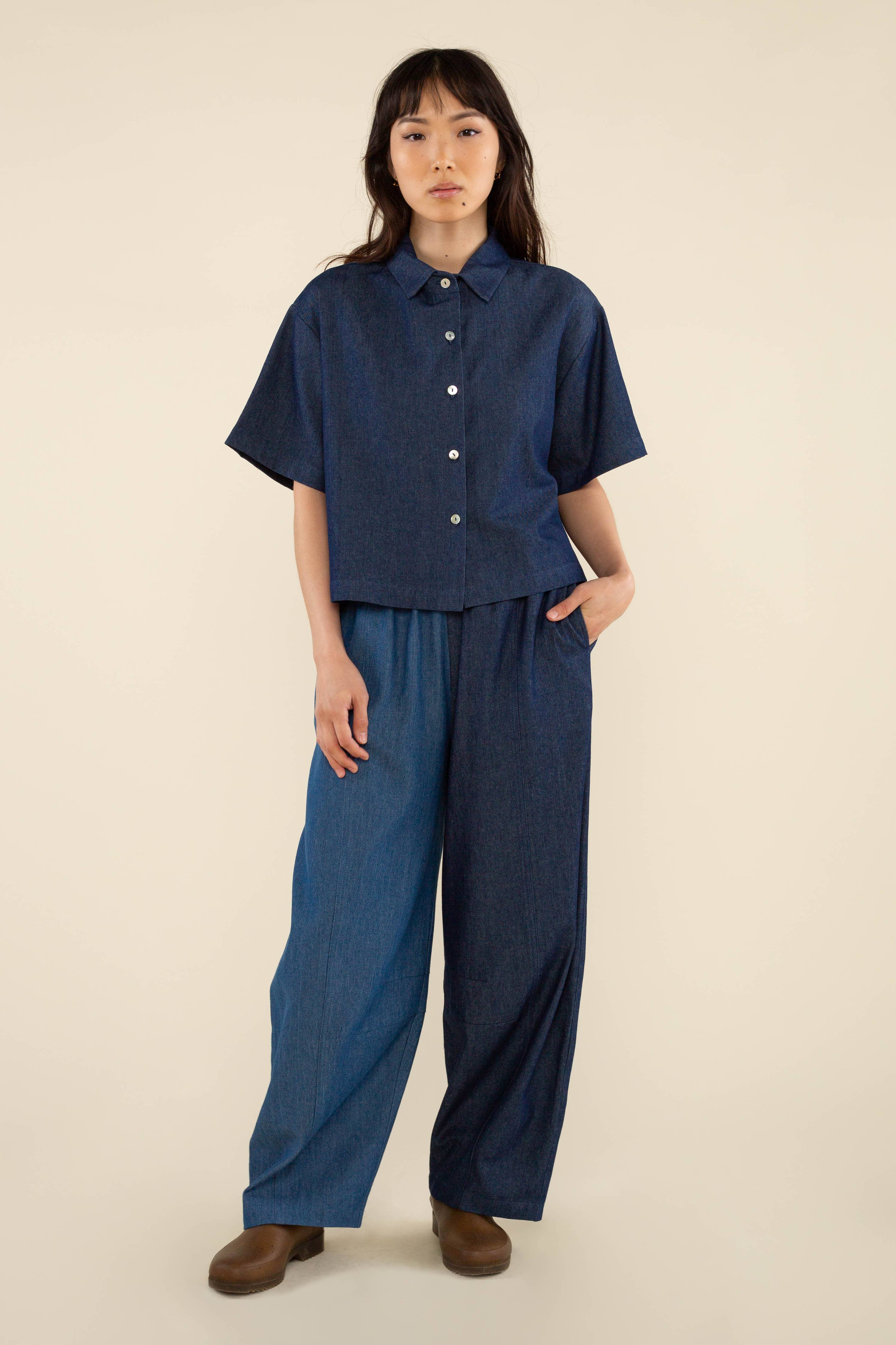 Charli Boxy Button Up Denim Shirt