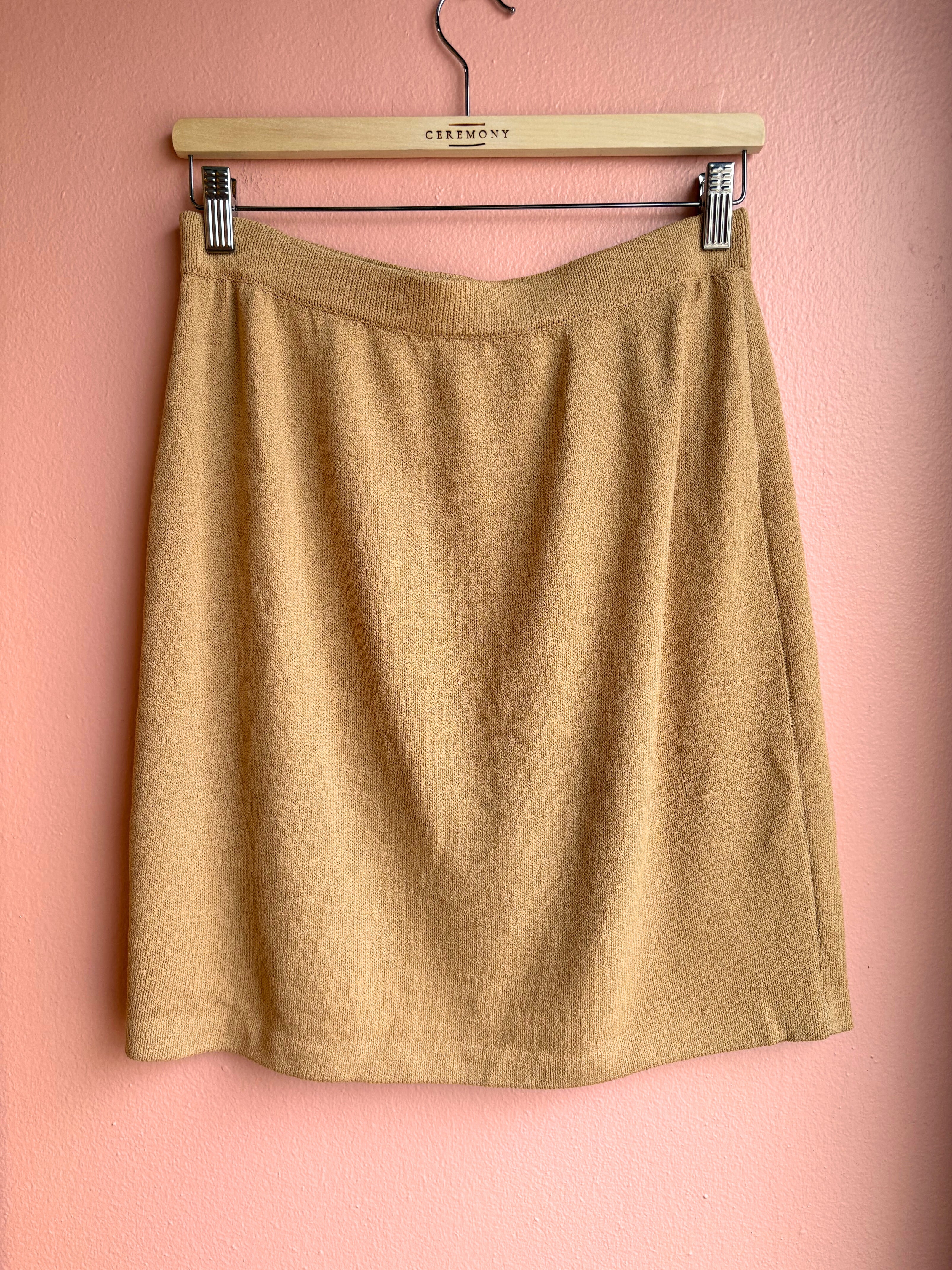 Buff Knit Pencil Skirt