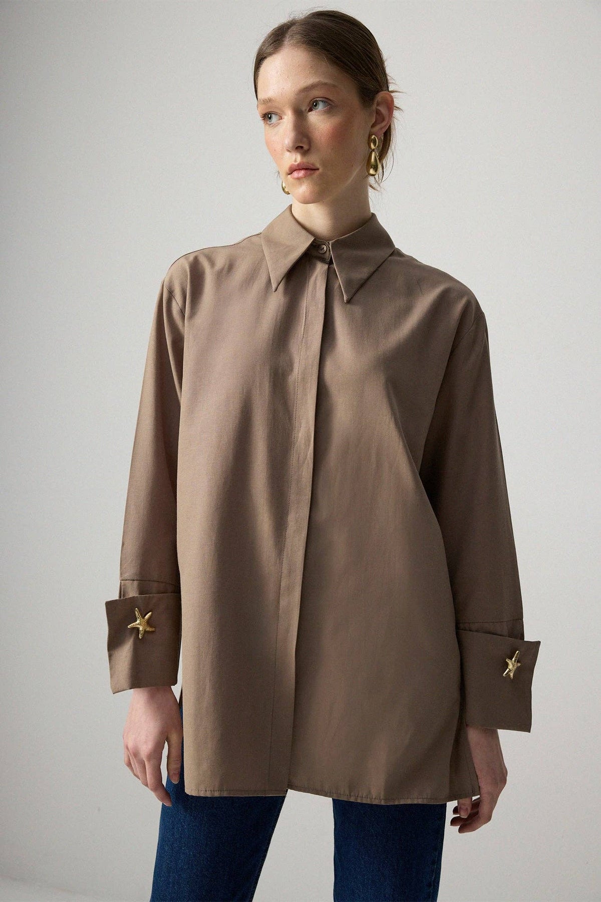 Maja Star Cuff Shirt / Mink