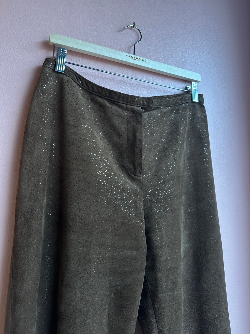 St. John Collection Leather Wide Leg Pants / Sz US 10