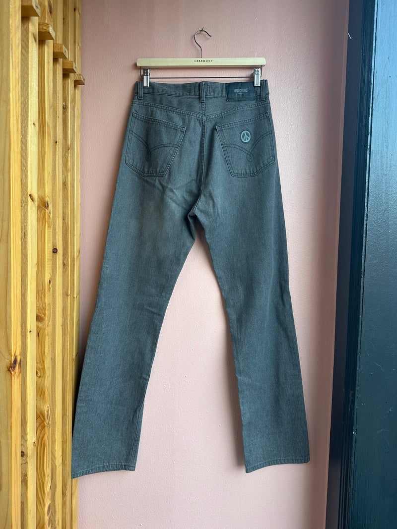 Moschino High-Rise Straight Leg Jeans / Sz M