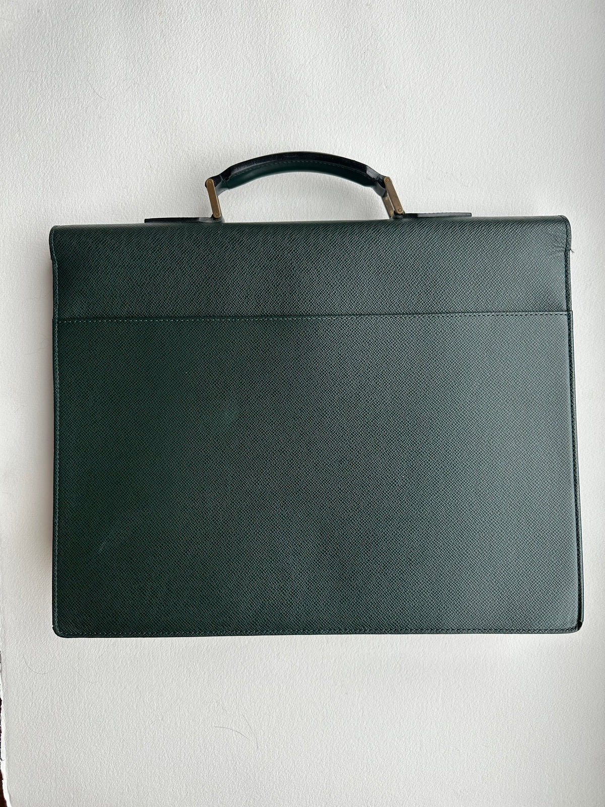 Louis Vuitton Serviette President Green Taiga Briefcase