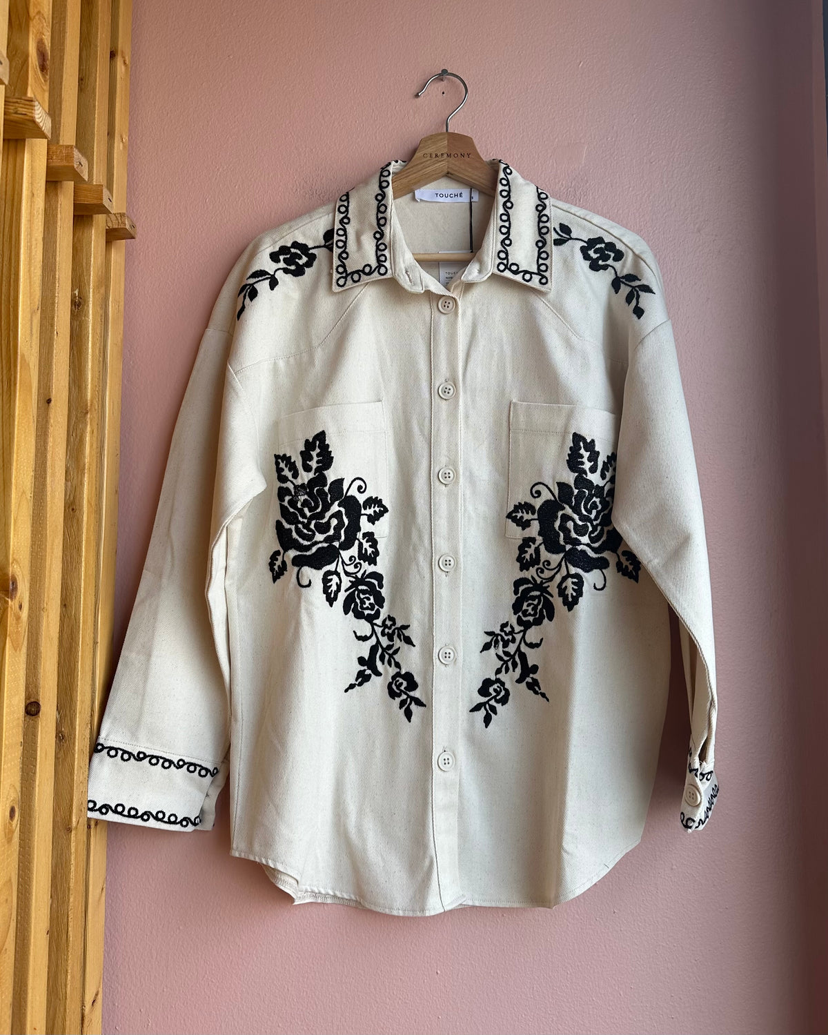 Emma Embroidered Shirt / Cream