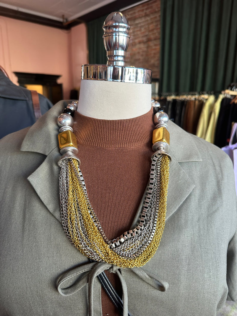 Vintage Necklace / Mixed Metals