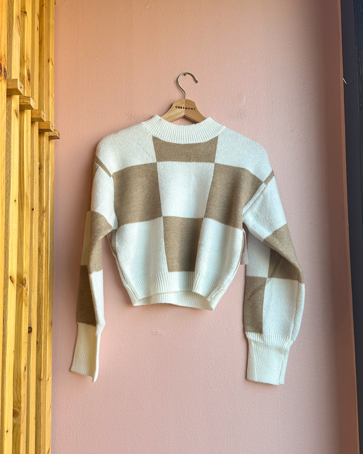 Hanna Checkerboard Sweater Top