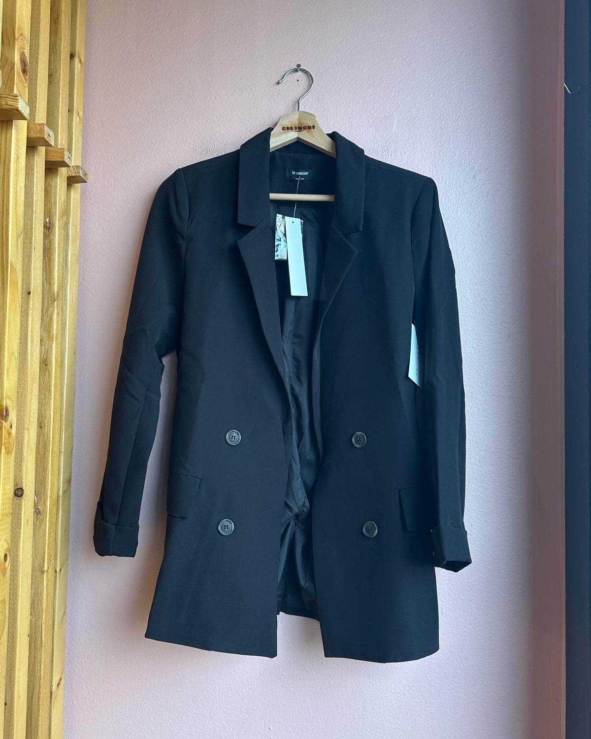 3/4 Sleeve Black Blazer