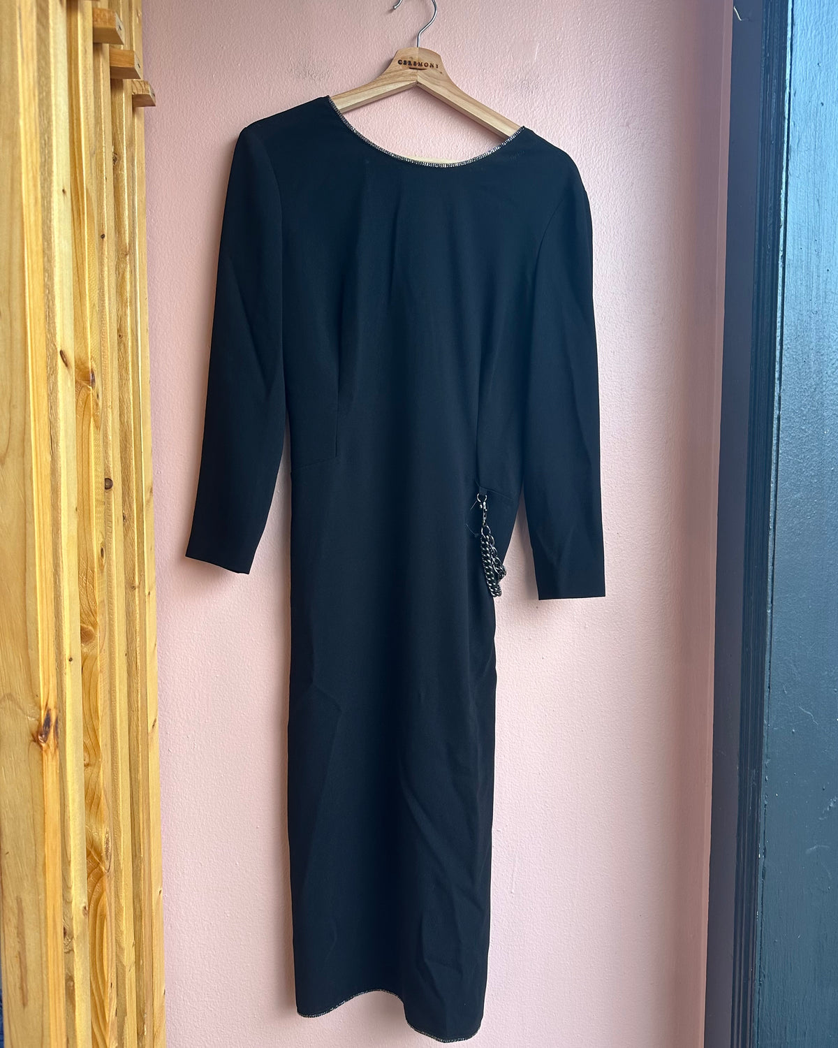 Boutique Moschino Black Virgin Wool Dress / Sz M