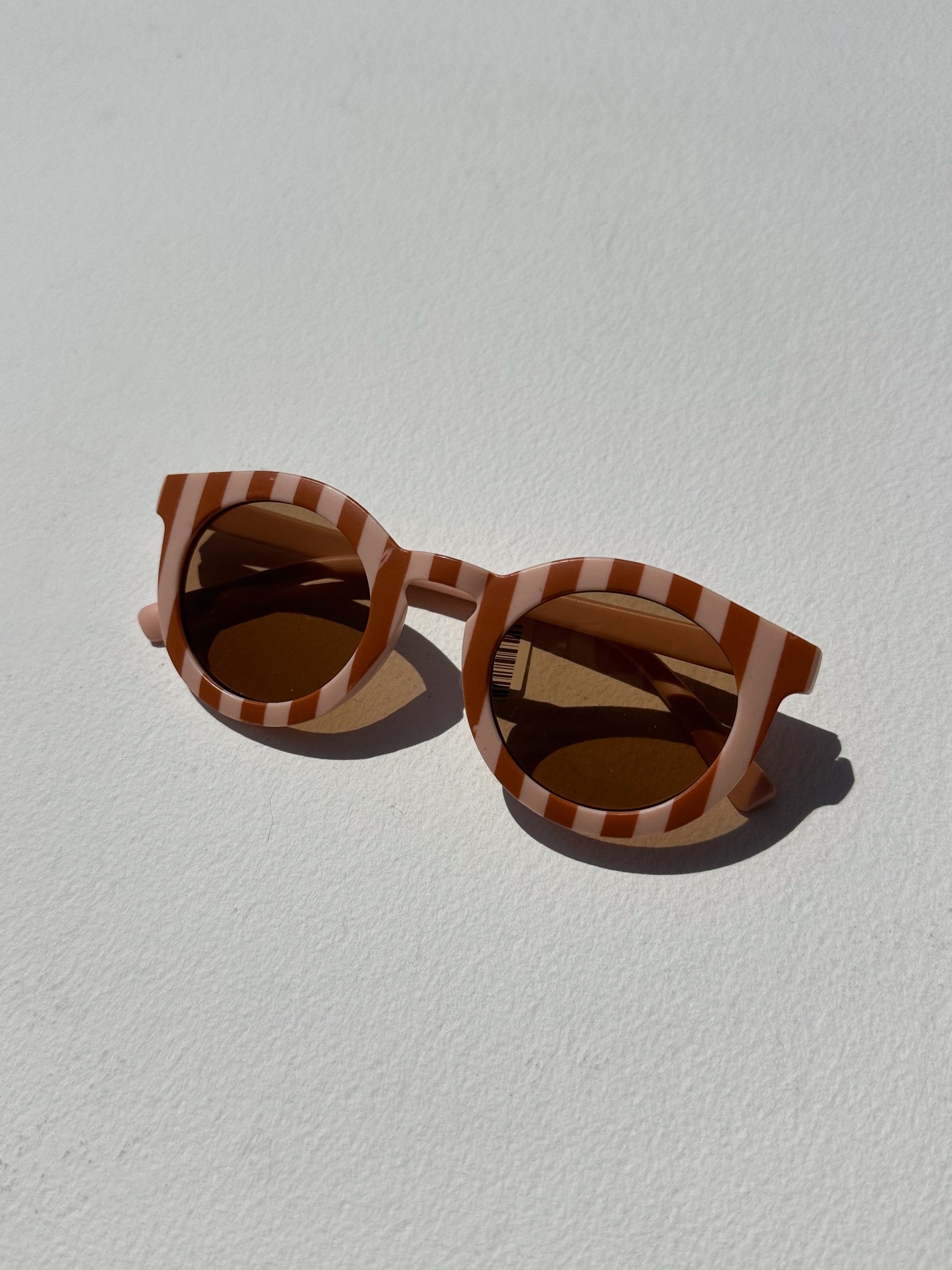 Lil Baby Sunglasses / Pink and Tan Stripes
