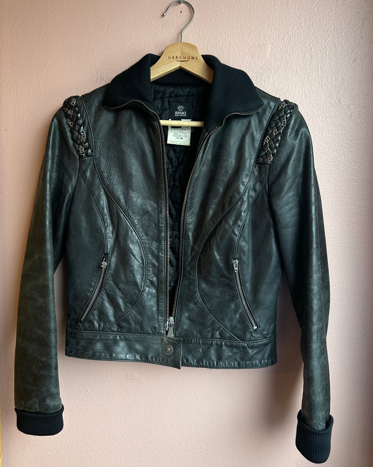 Versace Leather Jacket / xs