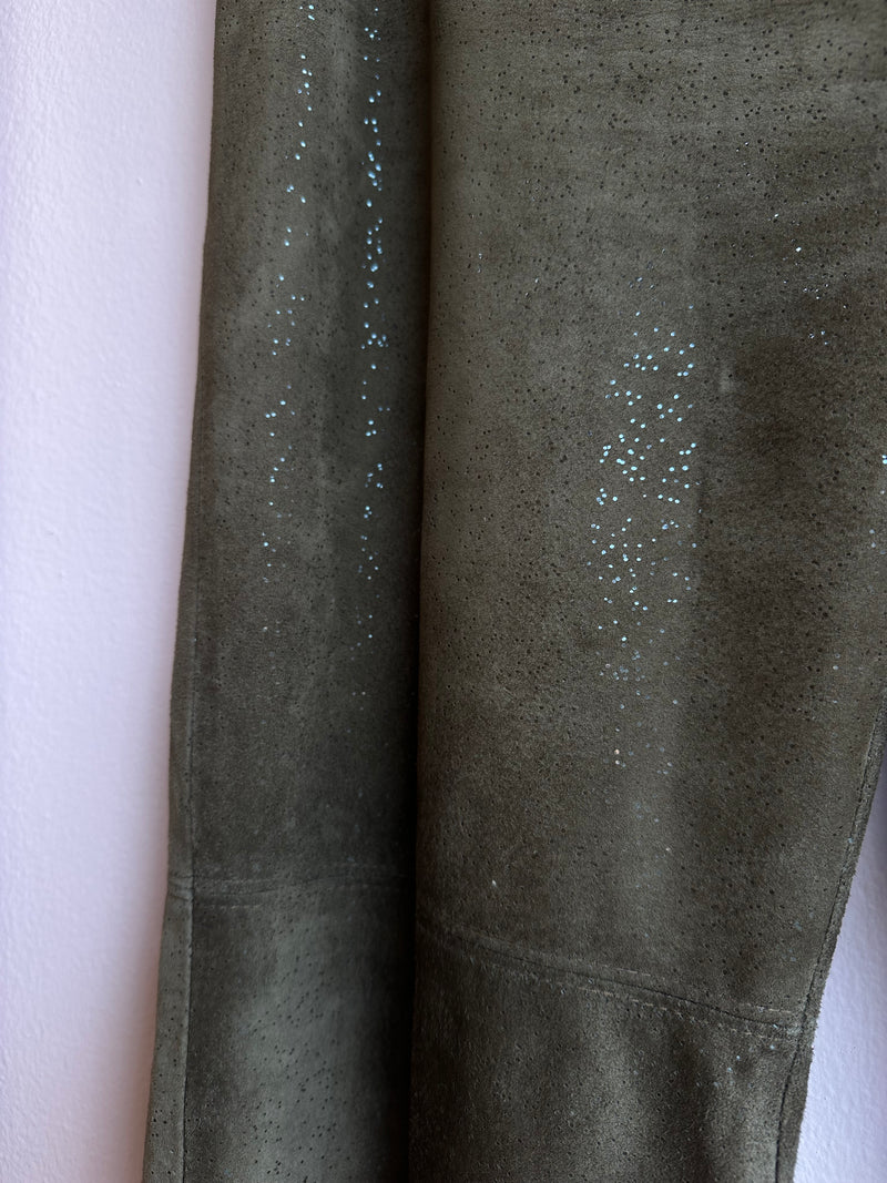St. John Collection Leather Wide Leg Pants / Sz US 10