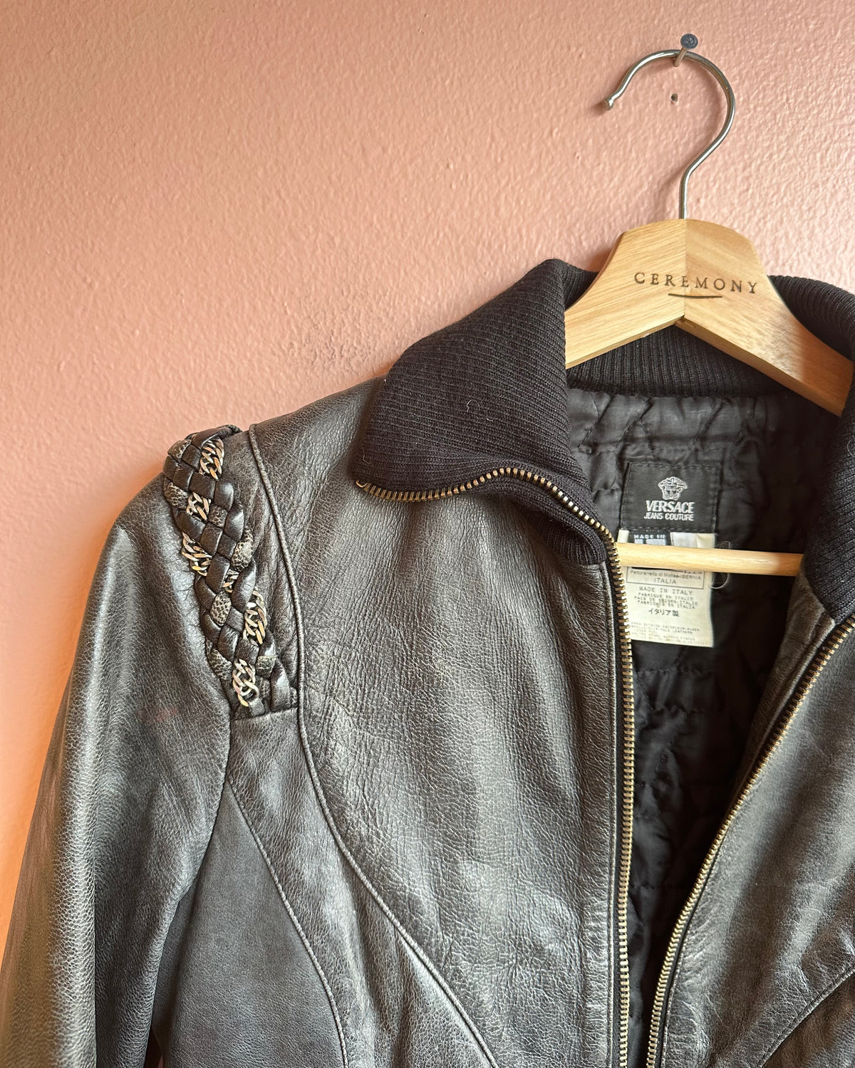 Versace Leather Jacket / xs