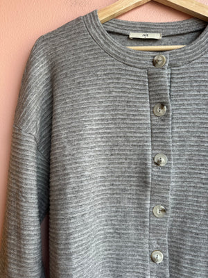 Jos Heavy Rib Cardigan in Heather Grey