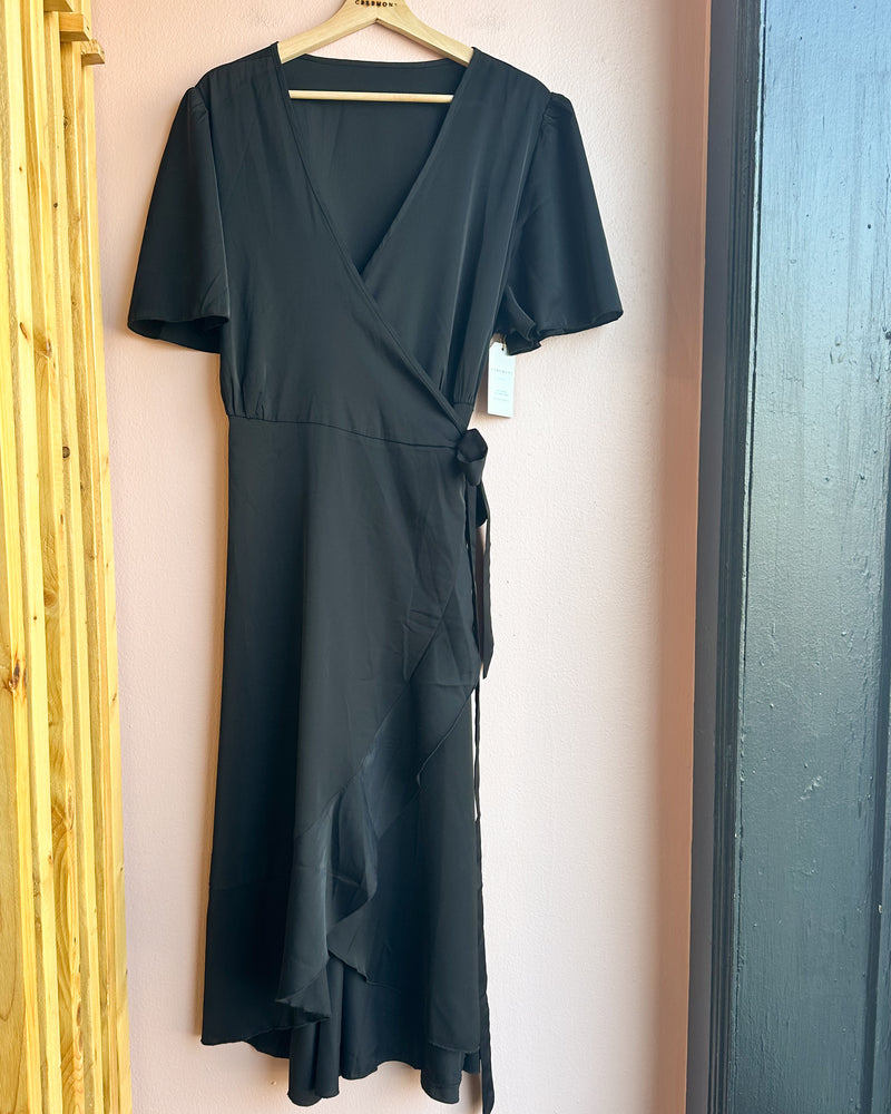 Satin Wrap Dress