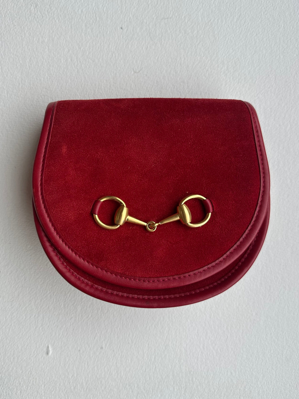 Gucci Horsebit Red Suede Leather Belt Bag