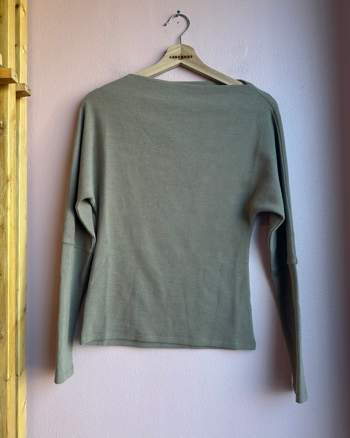 Lindsay Waffle Knit Top / Twig