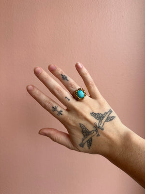 Brass & Turquoise Ring