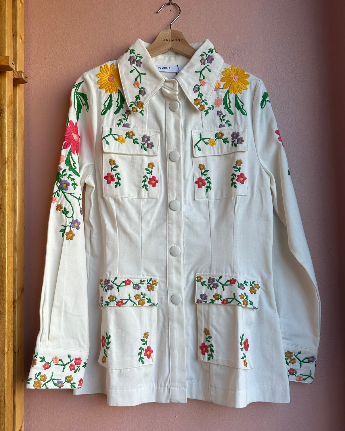 Nia Floral Embroidered Cotton Jacket