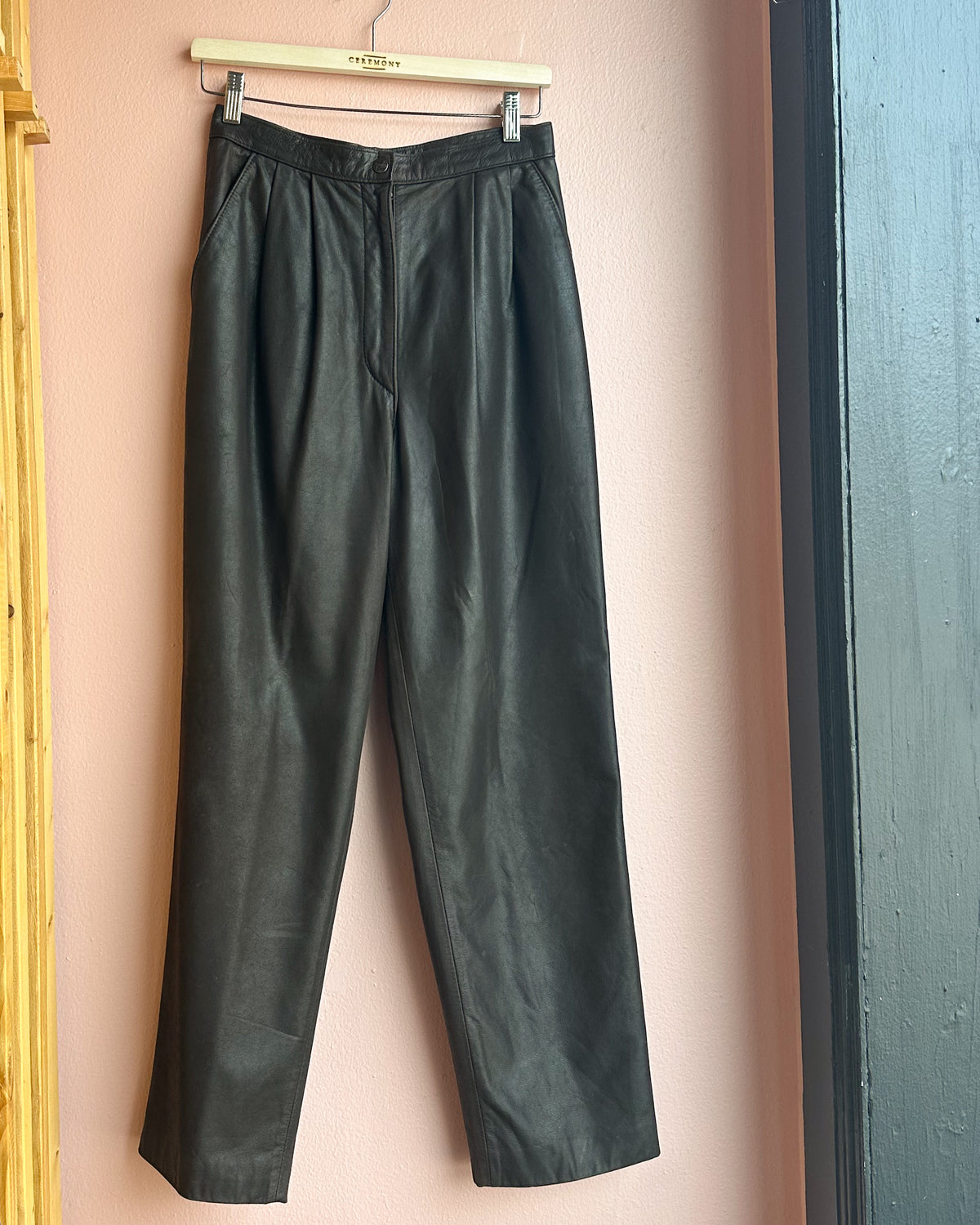Chocolate Brown Leather Pants