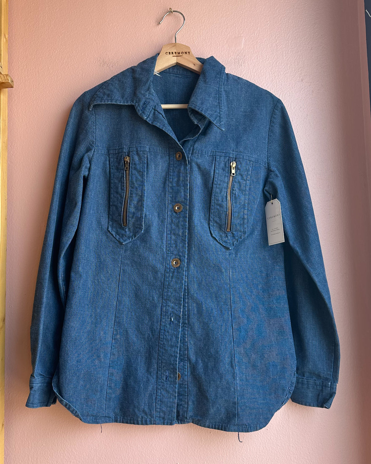 Vintage Denim Zipper Jacket / Size M/L