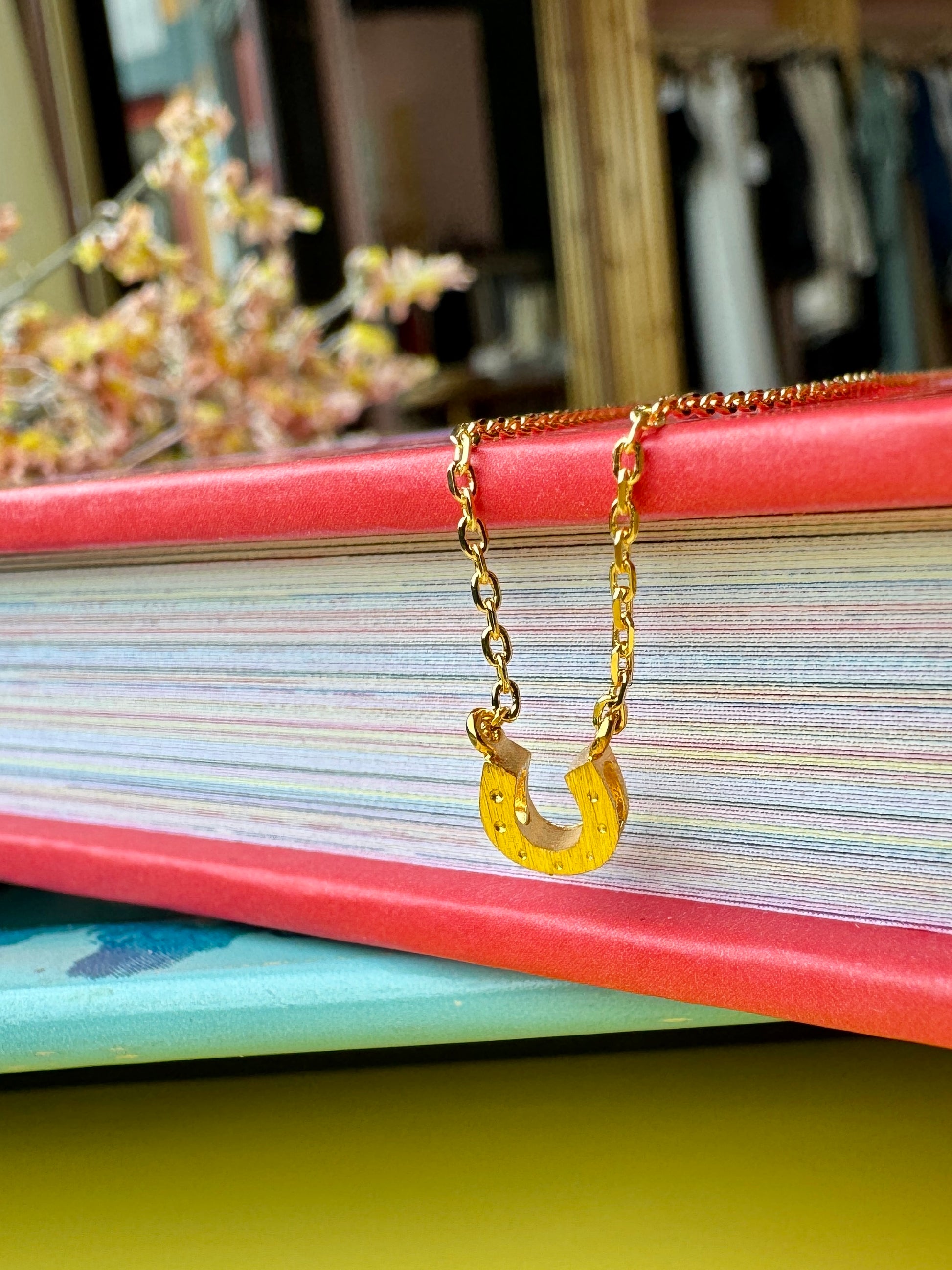 Tiny Gold Horseshoe Necklace