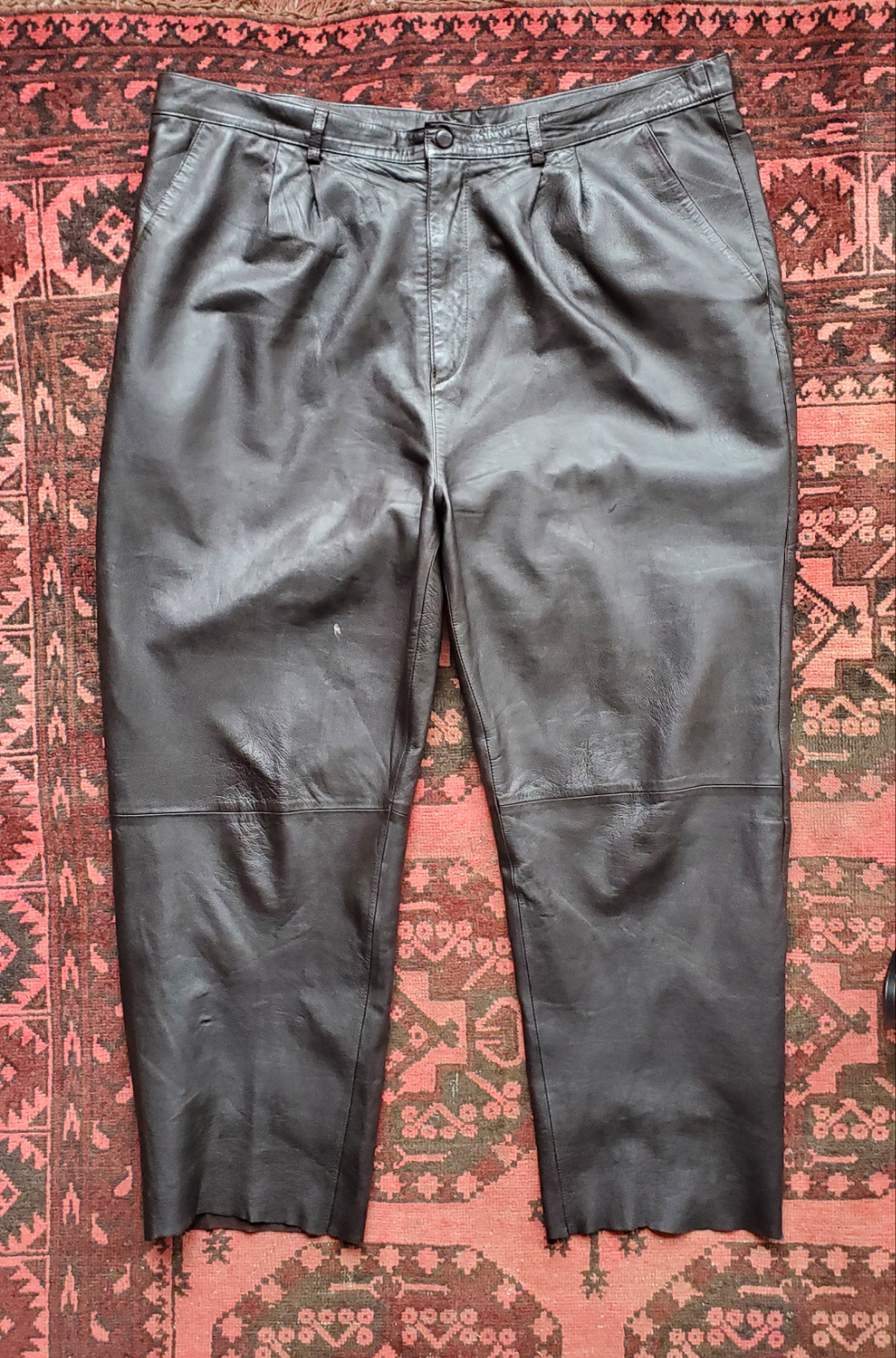 Claude Lamont Leather Black Pants / Size 44