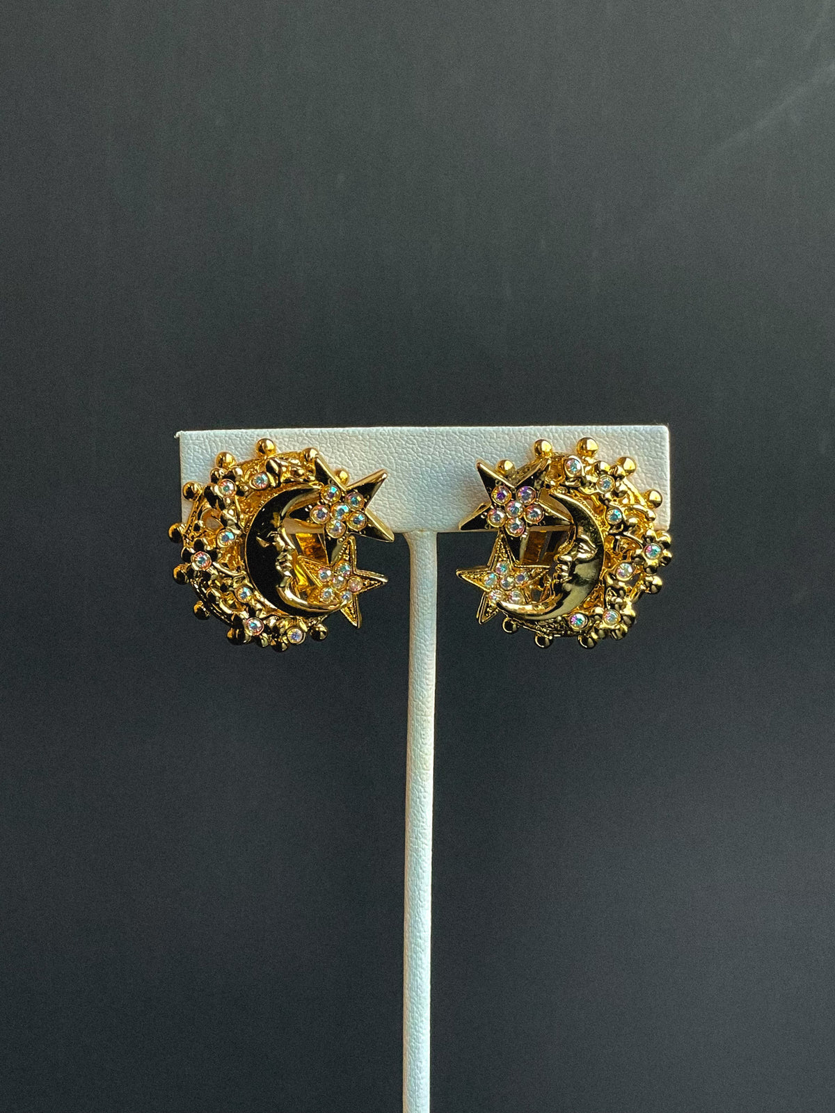 Kirks Folly CRESCENT MOON & STARS earrings