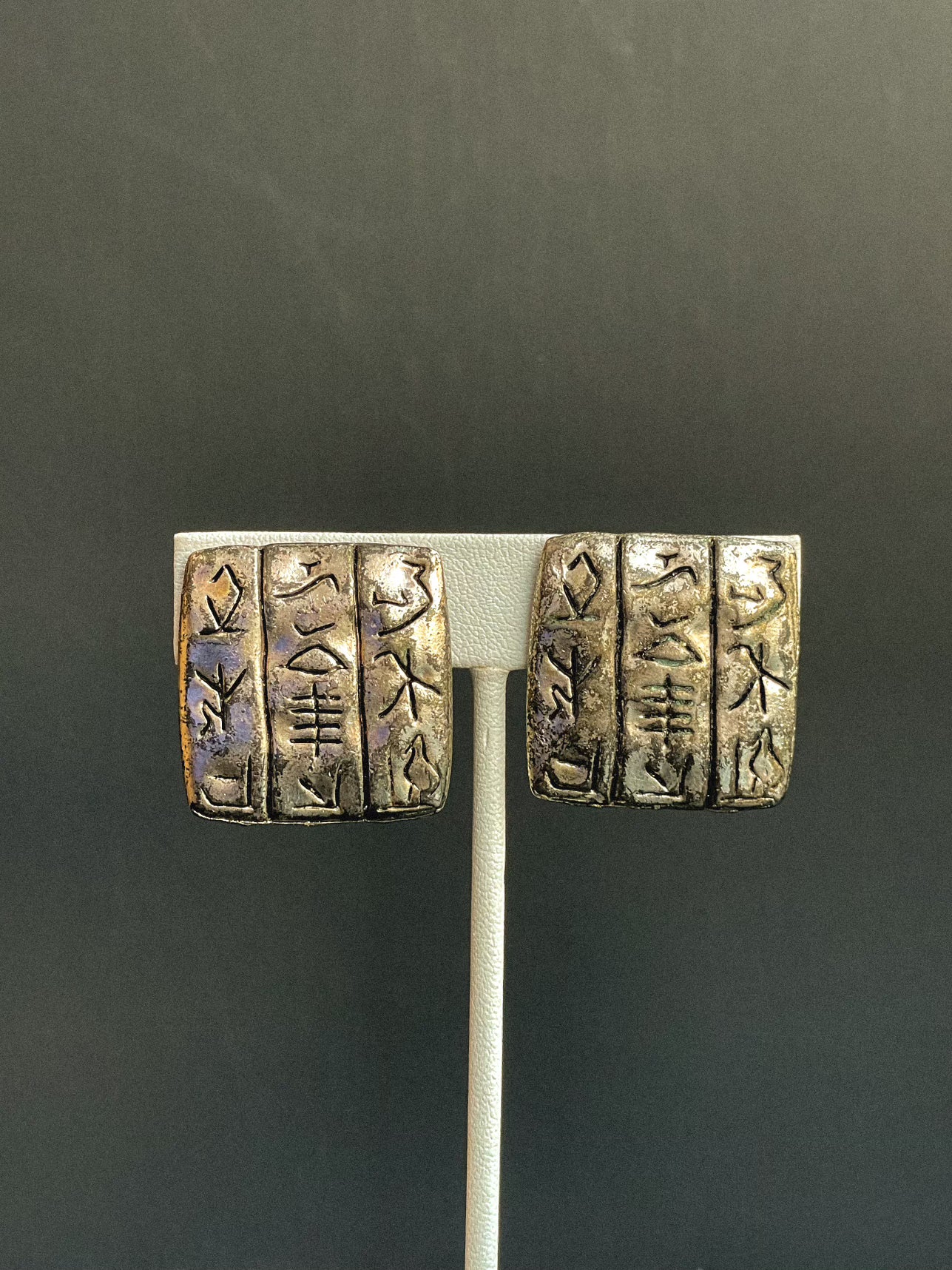 Vintage hieroglyphics earrings