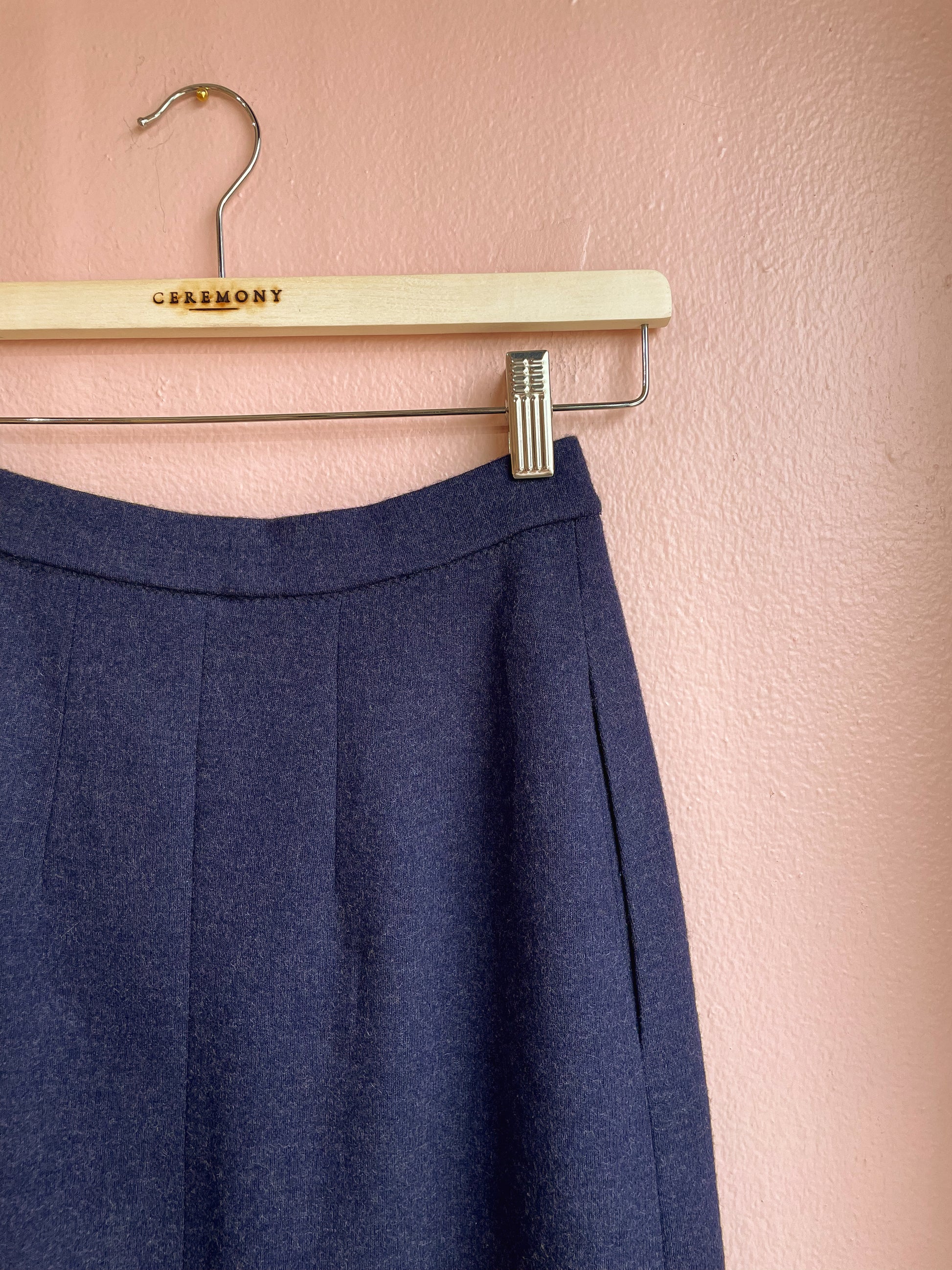Bleyle for Hooper 80s Oxford Blue Wool Skirt