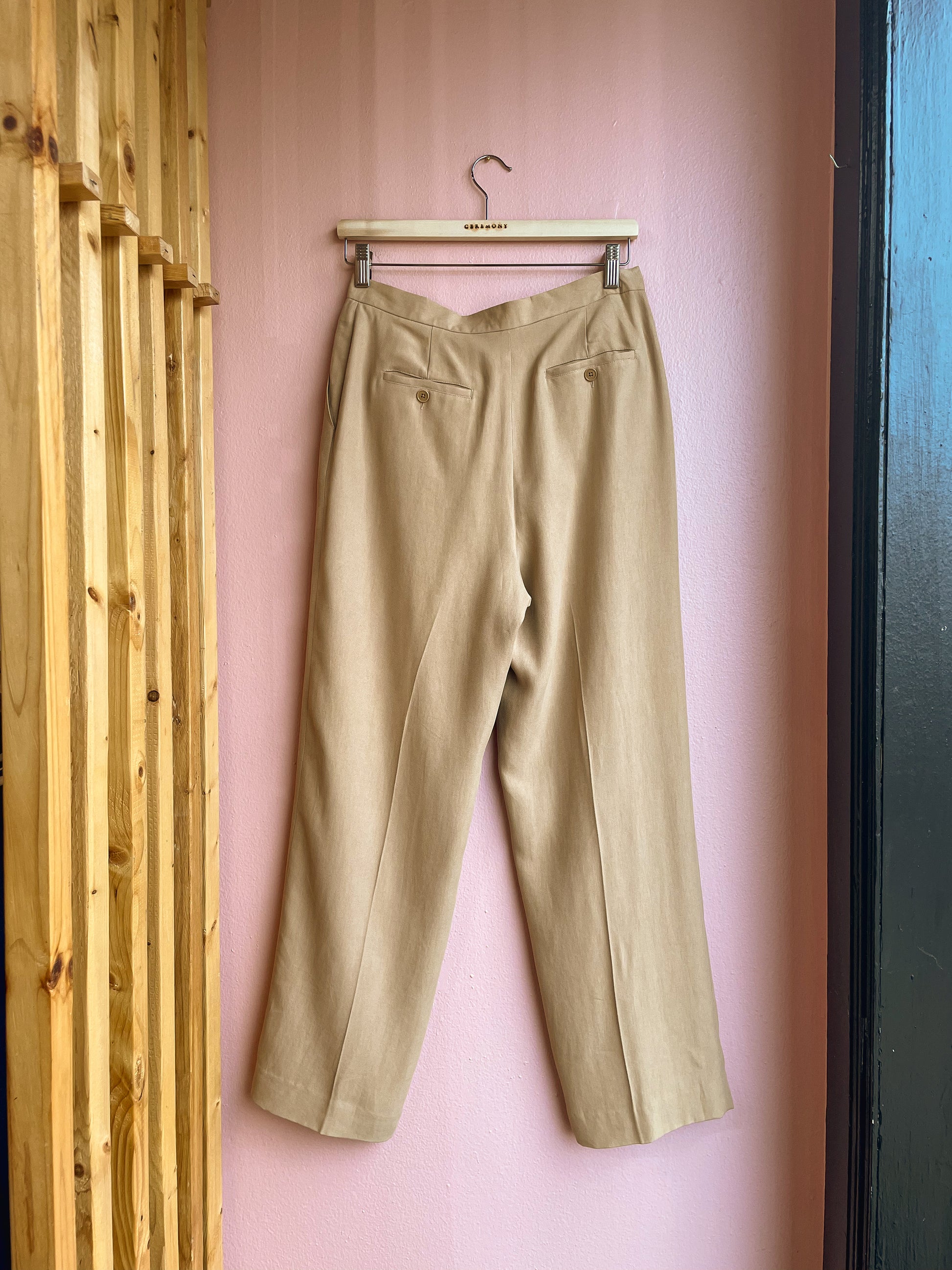 Ralph Lauren Silk Camel Trousers / Size 10