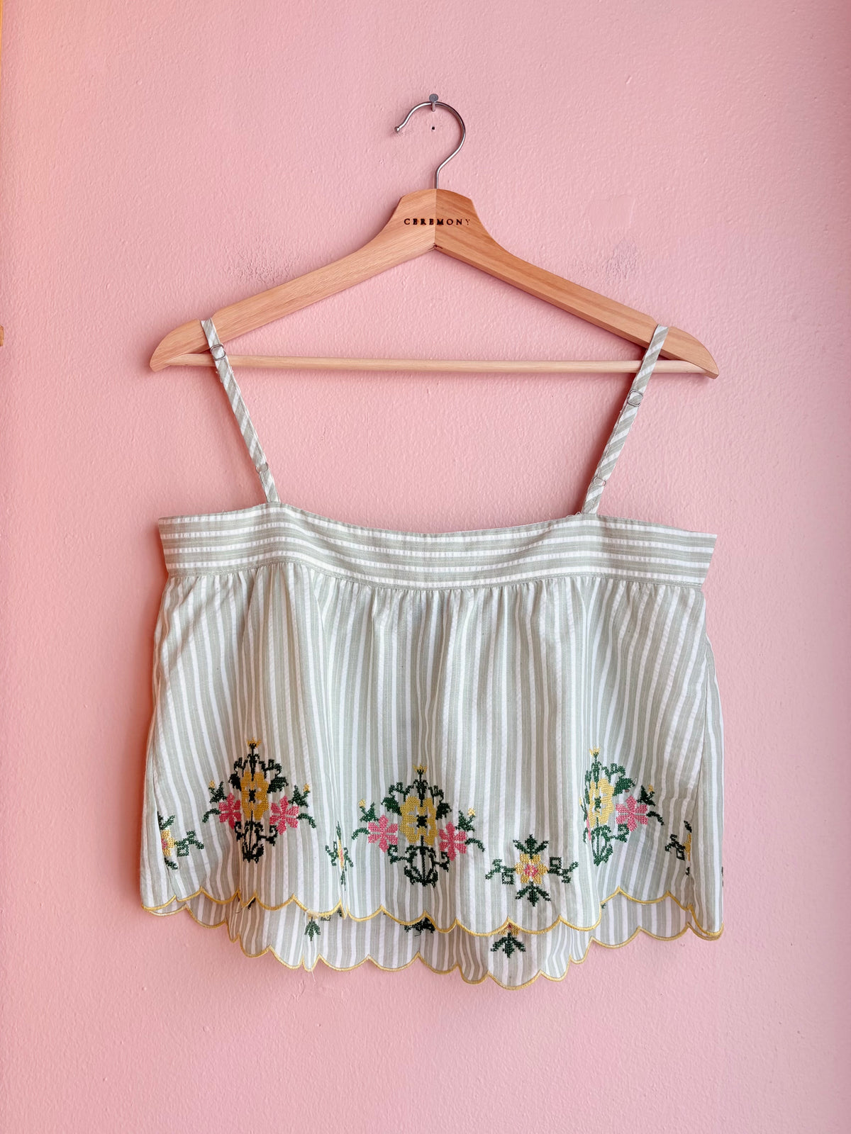 Leandra Embroidered Stripe Top