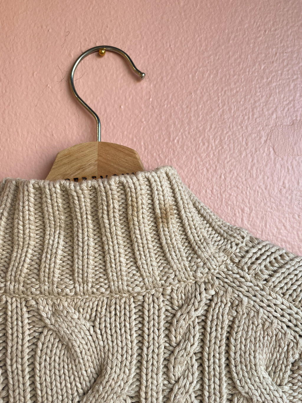 L.L. Bean Pale Beige Zip Sweater / Size M