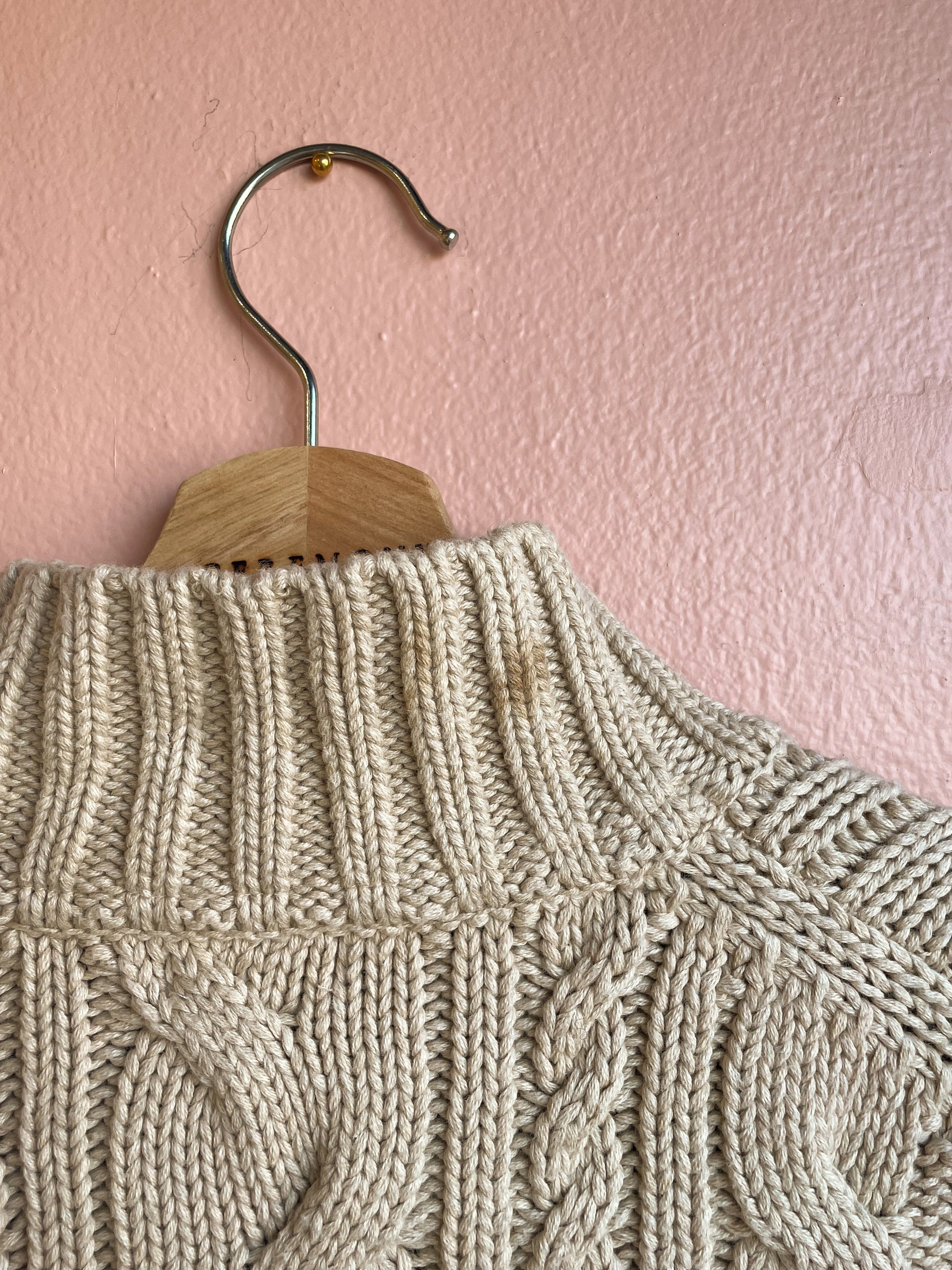 L.L. Bean Pale Beige Zip Sweater / Size M
