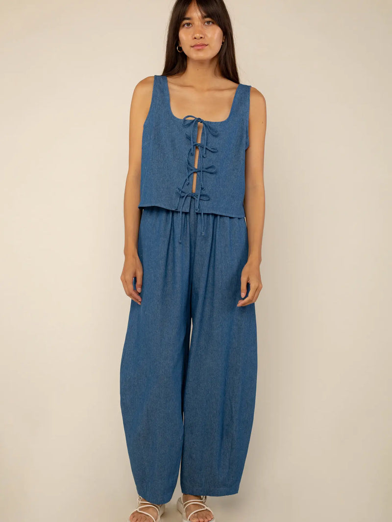 Denim Lantern Pant